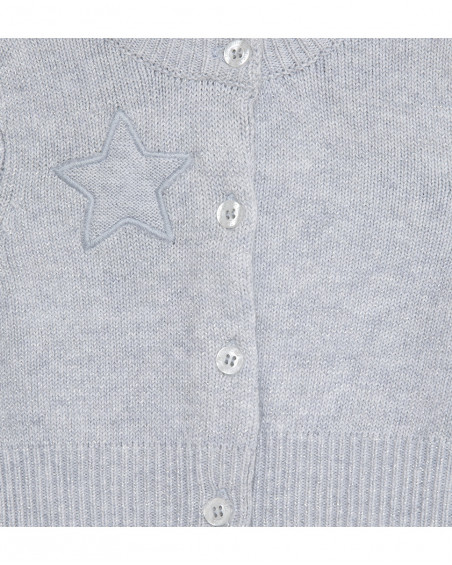 Veste en tricot boutons fille gris glaciar Veste en tricot boutons fille gris glaciar