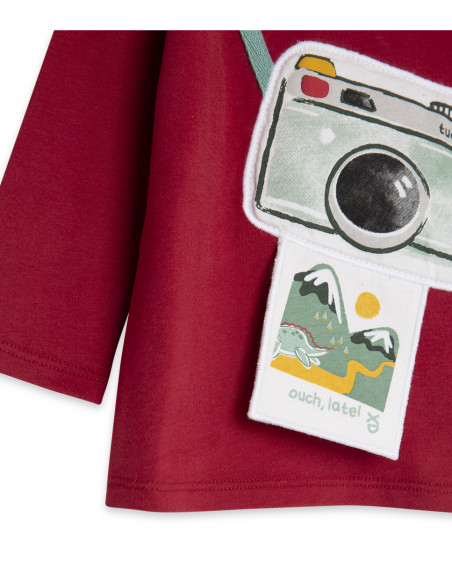 Tee-shirt en jersey caméra garçon rouge highlands Tee-shirt en jersey caméra garçon rouge highlands