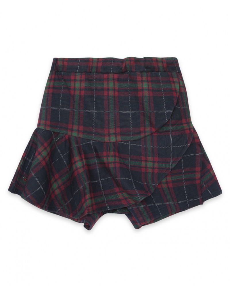Jupe-pantalon en jersey à carreaux garçon rouge breakfast time