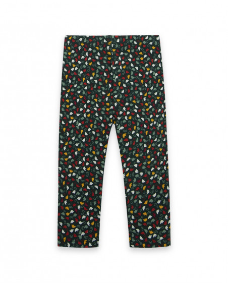 Leggings en jersey imprimé fille verts highlands Leggings en jersey imprimé fille verts highlands