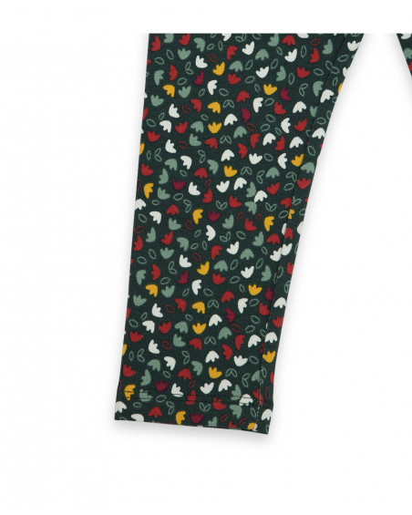Leggings en jersey imprimé fille verts highlands Leggings en jersey imprimé fille verts highlands