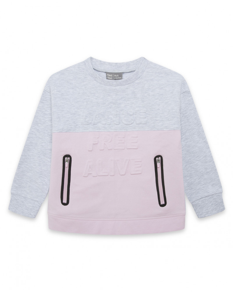 Sweat-shirt en peluche fermée garçon gris hits of 90