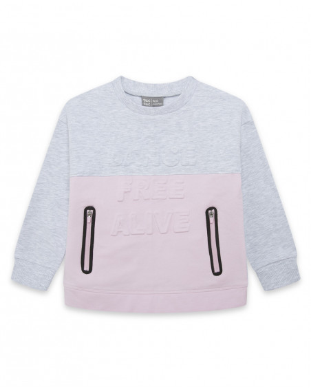 Sweat-shirt en peluche fermée garçon gris hits of 90 Sweat-shirt en peluche fermée garçon gris hits of 90