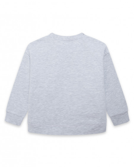 Sweat-shirt en peluche fermée garçon gris hits of 90 Sweat-shirt en peluche fermée garçon gris hits of 90