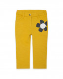 Pantalon en peluche fleurs fille jaune bee happy Pantalon en peluche fleurs fille jaune bee happy