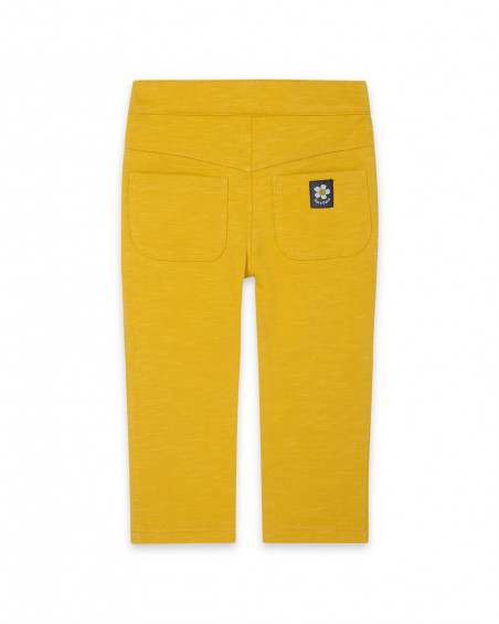 Pantalon en peluche fleurs fille jaune bee happy Pantalon en peluche fleurs fille jaune bee happy