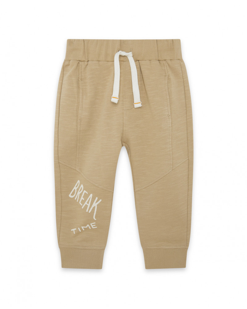 Pantalon en peluche jogging garçon beige basicos kids