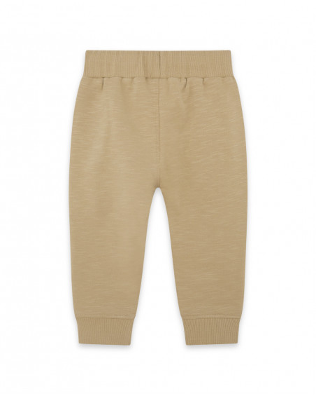 Pantalon en peluche jogging garçon beige basicos kids Pantalon en peluche jogging garçon beige basicos kids