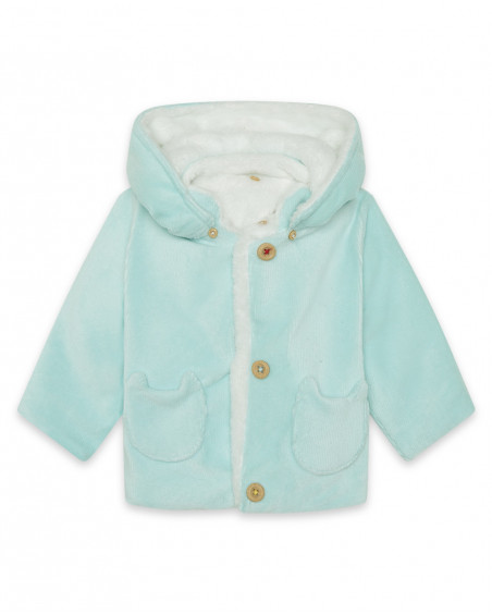 Parka réversible en fourrure avec capuche garçon bleue alphabet Parka réversible en fourrure avec capuche garçon bleue alphabet
