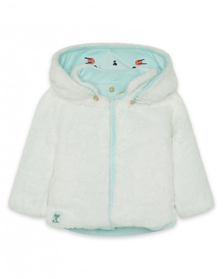 Parka réversible en fourrure avec capuche garçon bleue alphabet Parka réversible en fourrure avec capuche garçon bleue alphabet