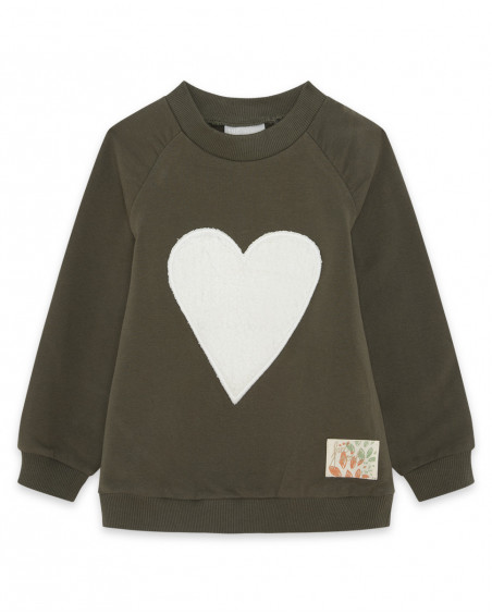 Sweat-shirt en peluche fermée sans capuche fille vert hidden Sweat-shirt en peluche fermée sans capuche fille vert hidden