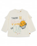 Tee-shirt en jersey message fille beige basicos kids Tee-shirt en jersey message fille beige basicos kids