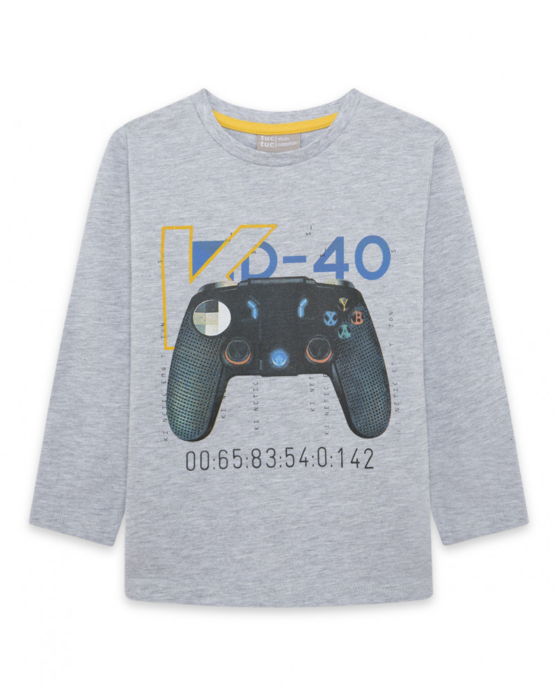 Tee-shirt en jersey imprimée fille gris dance muse