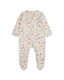 Grenouillère en jersey long avec pieds garçon beige brownie Grenouillère en jersey long avec pieds garçon beige brownie