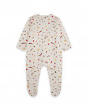 Grenouillère en jersey long avec pieds garçon beige brownie Grenouillère en jersey long avec pieds garçon beige brownie