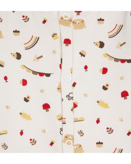 Grenouillère en jersey long avec pieds garçon beige brownie Grenouillère en jersey long avec pieds garçon beige brownie