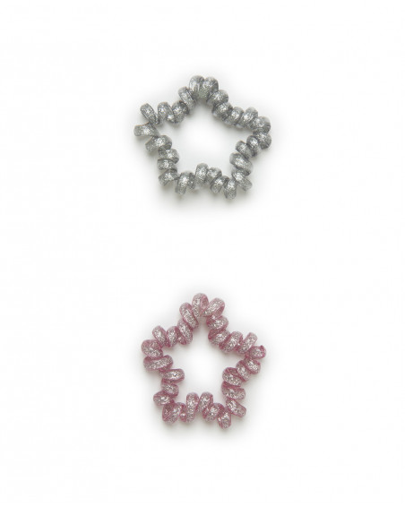 Set 2 élastique cheveux glitter garçon rose northern whales Set 2 élastique cheveux glitter garçon rose northern whales