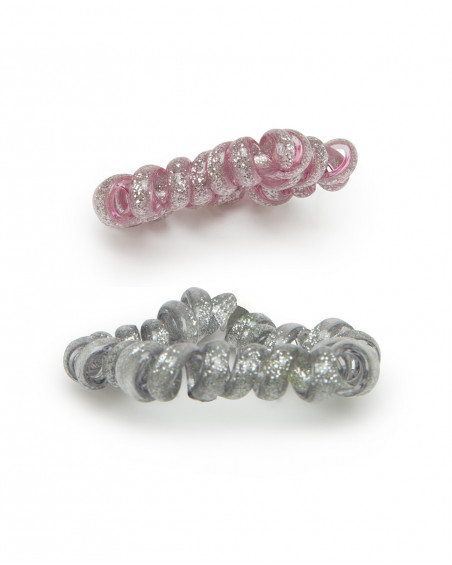 Set 2 élastique cheveux glitter garçon rose northern whales Set 2 élastique cheveux glitter garçon rose northern whales
