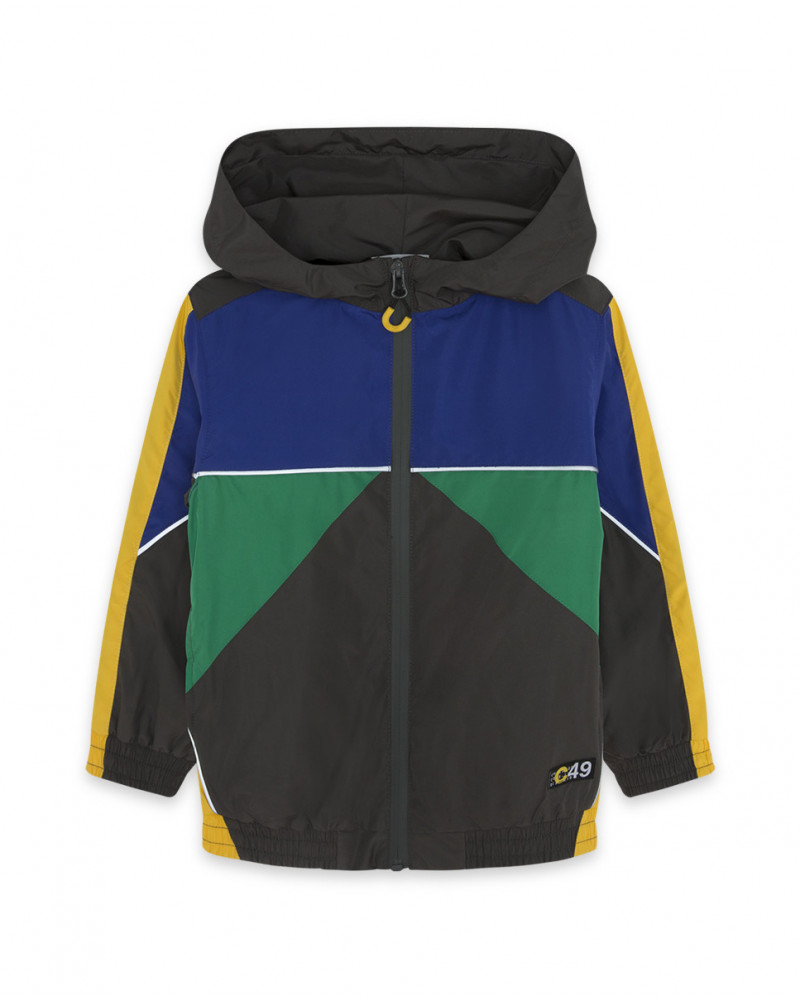 Sweat-shirt capuche tissus technique avec fermeture éclair