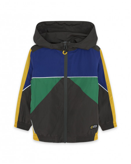 Sweat-shirt capuche tissus technique avec fermeture éclair