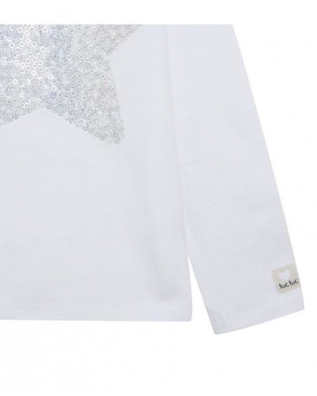 Tee-shirt en jersey étoile fille blanc basicos baby