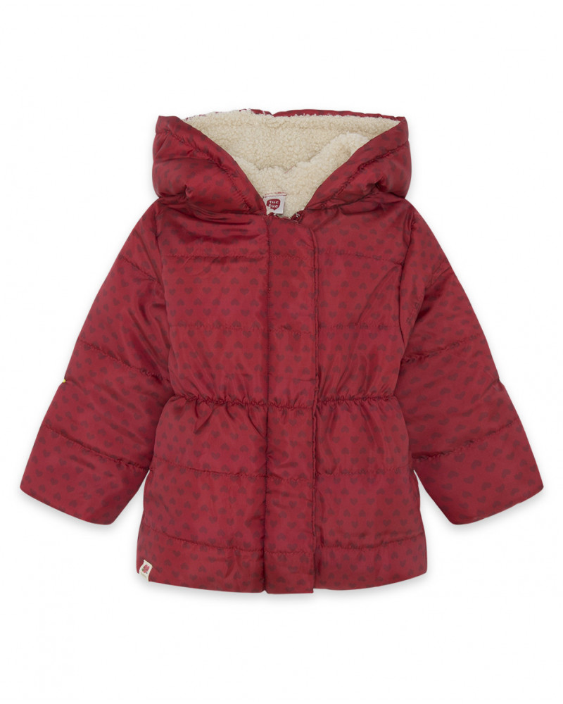 Parka matelassée avec capuche fille rouge highlands