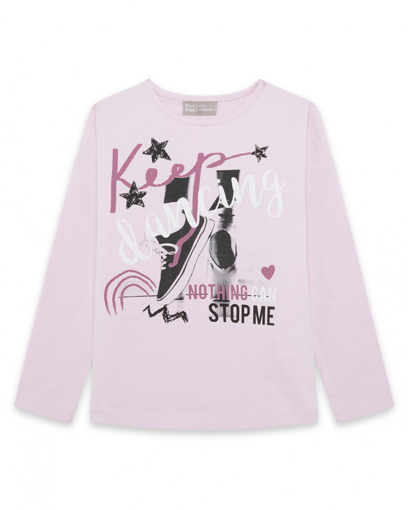 Tee-shirt en jersey message garçon rose hits of 90