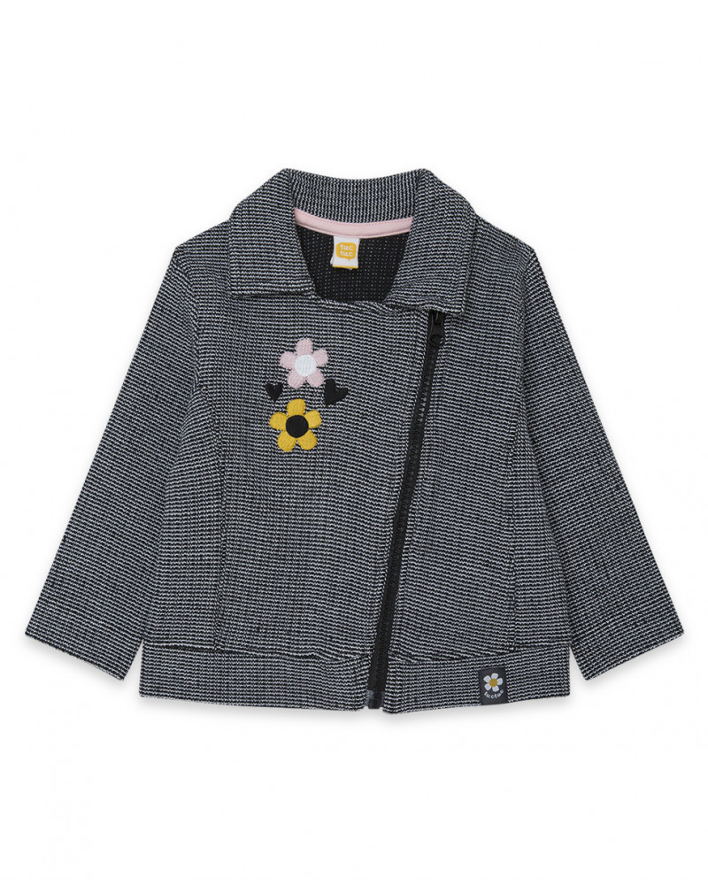 Veste en jersey avec fermeture éclair fille gris bee happy