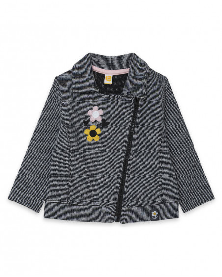 Veste en jersey avec fermeture éclair fille gris bee happy Veste en jersey avec fermeture éclair fille gris bee happy