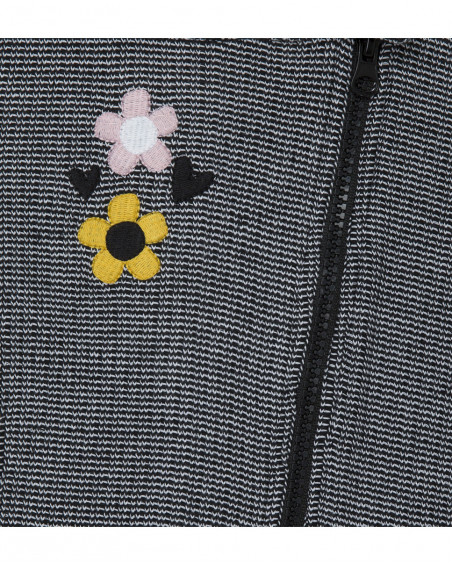 Veste en jersey avec fermeture éclair fille gris bee happy Veste en jersey avec fermeture éclair fille gris bee happy
