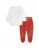 Ensemble velours long avec pieds garçon rouge alphabet Ensemble velours long avec pieds garçon rouge alphabet