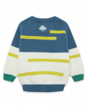Pull-over en tricot imprimé garçon bleu color hikers Pull-over en tricot imprimé garçon bleu color hikers