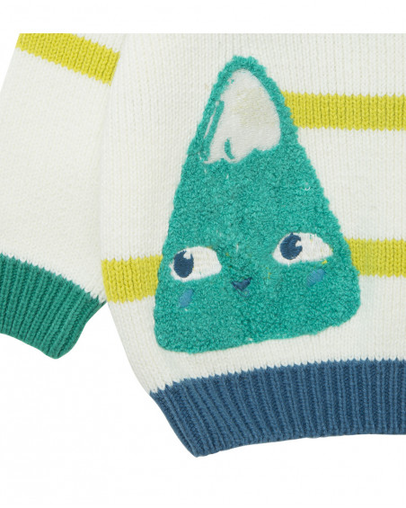 Pull-over en tricot imprimé garçon bleu color hikers Pull-over en tricot imprimé garçon bleu color hikers