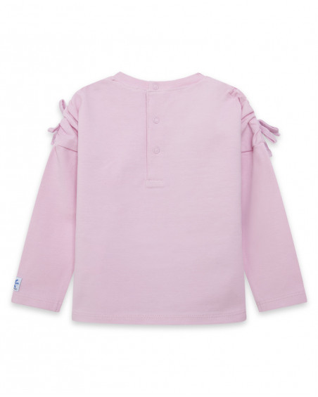 Tee-shirt en jersey imprimée fille rose glaciar Tee-shirt en jersey imprimée fille rose glaciar