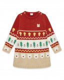 Robe en tricot imprimé fille rouge brownie bears Robe en tricot imprimé fille rouge brownie bears