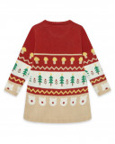 Robe en tricot imprimé fille rouge brownie bears Robe en tricot imprimé fille rouge brownie bears
