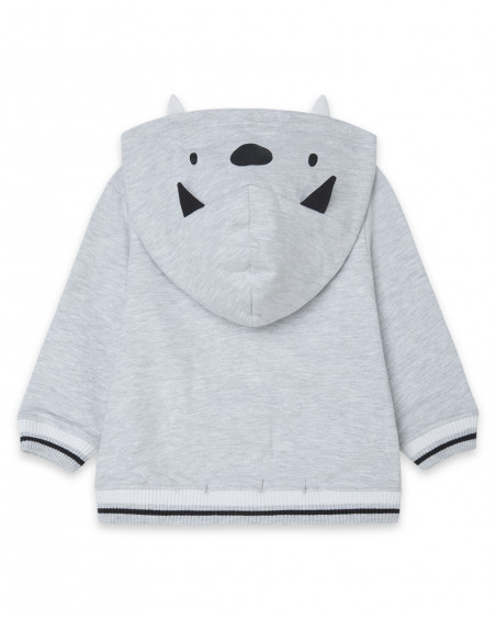 Sweat-shirt capuche en peluche avec fermeture éclair garçon Sweat-shirt capuche en peluche avec fermeture éclair garçon