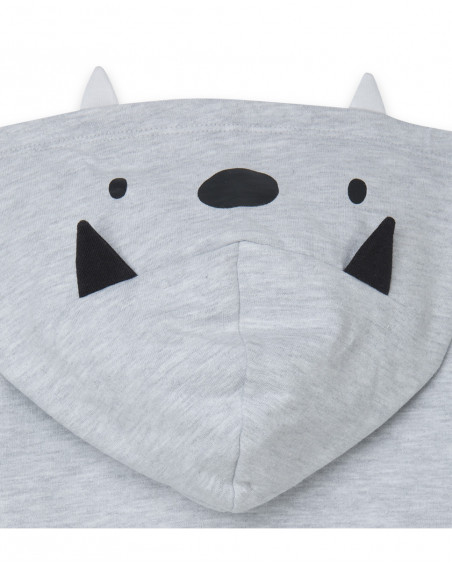 Sweat-shirt capuche en peluche avec fermeture éclair garçon Sweat-shirt capuche en peluche avec fermeture éclair garçon