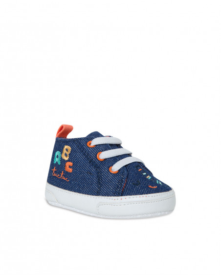 Baskets en jeans lettres garçon bleu alphabet Baskets en jeans lettres garçon bleu alphabet