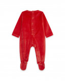 Grenouillère en velours long avec pieds fille rouge alphabet Grenouillère en velours long avec pieds fille rouge alphabet
