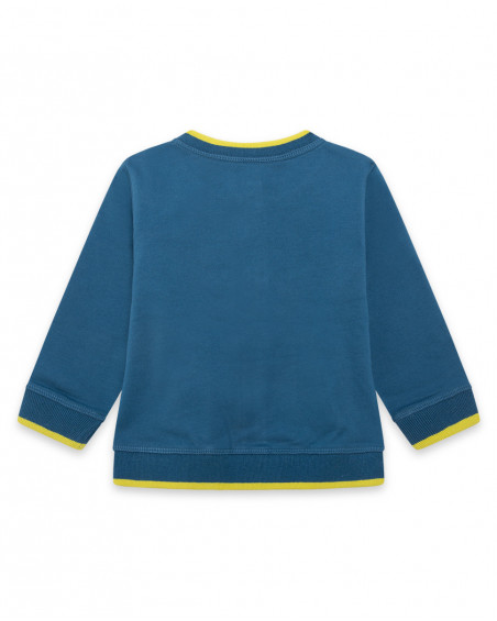 Sweat-shirt en peluche avec fermeture éclair garçon bleu color Sweat-shirt en peluche avec fermeture éclair garçon bleu color