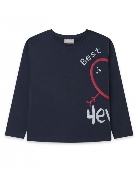 Set 2 tee-shirts en jersey coeur fille rouge best friends 4ever Set 2 tee-shirts en jersey coeur fille rouge best friends 4ever