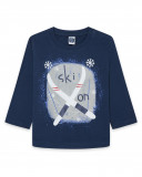 Tee-shirt en jersey message garçon bleu glaciar Tee-shirt en jersey message garçon bleu glaciar