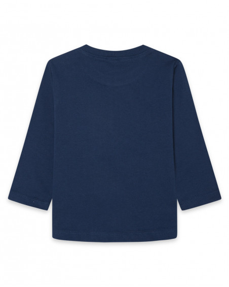 Tee-shirt en jersey message garçon bleu glaciar Tee-shirt en jersey message garçon bleu glaciar