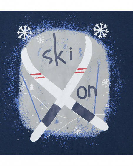 Tee-shirt en jersey message garçon bleu glaciar Tee-shirt en jersey message garçon bleu glaciar