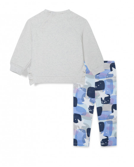 Sweat-shirt et leggings jersey imprimé fille blanc glaciar Sweat-shirt et leggings jersey imprimé fille blanc glaciar