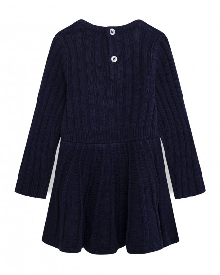 Robe en tricot message fille bleue hello london Robe en tricot message fille bleue hello london