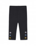 Leggings en coton molletonné fleurs fille gris bee happy Leggings en coton molletonné fleurs fille gris bee happy