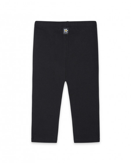 Leggings en coton molletonné fleurs fille gris bee happy Leggings en coton molletonné fleurs fille gris bee happy