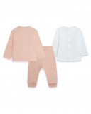 Ensemble 3 pièces molletonné e jersey sans pieds fille rose Ensemble 3 pièces molletonné e jersey sans pieds fille rose